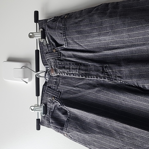 Vintage Versace Jeans Couture Pinstripe High Waisted Jeans - Picture 2 of 11